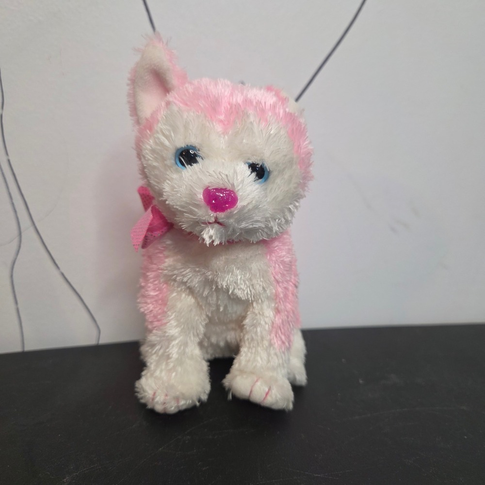 Ty Beanie Boos Bonita‎ Pink Husky Dog Plush Sparkling Blue Eyes 6 Inch 2017